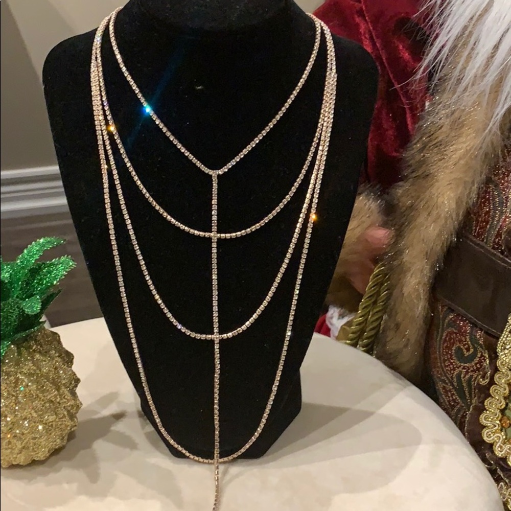 Glam necklace gold tone